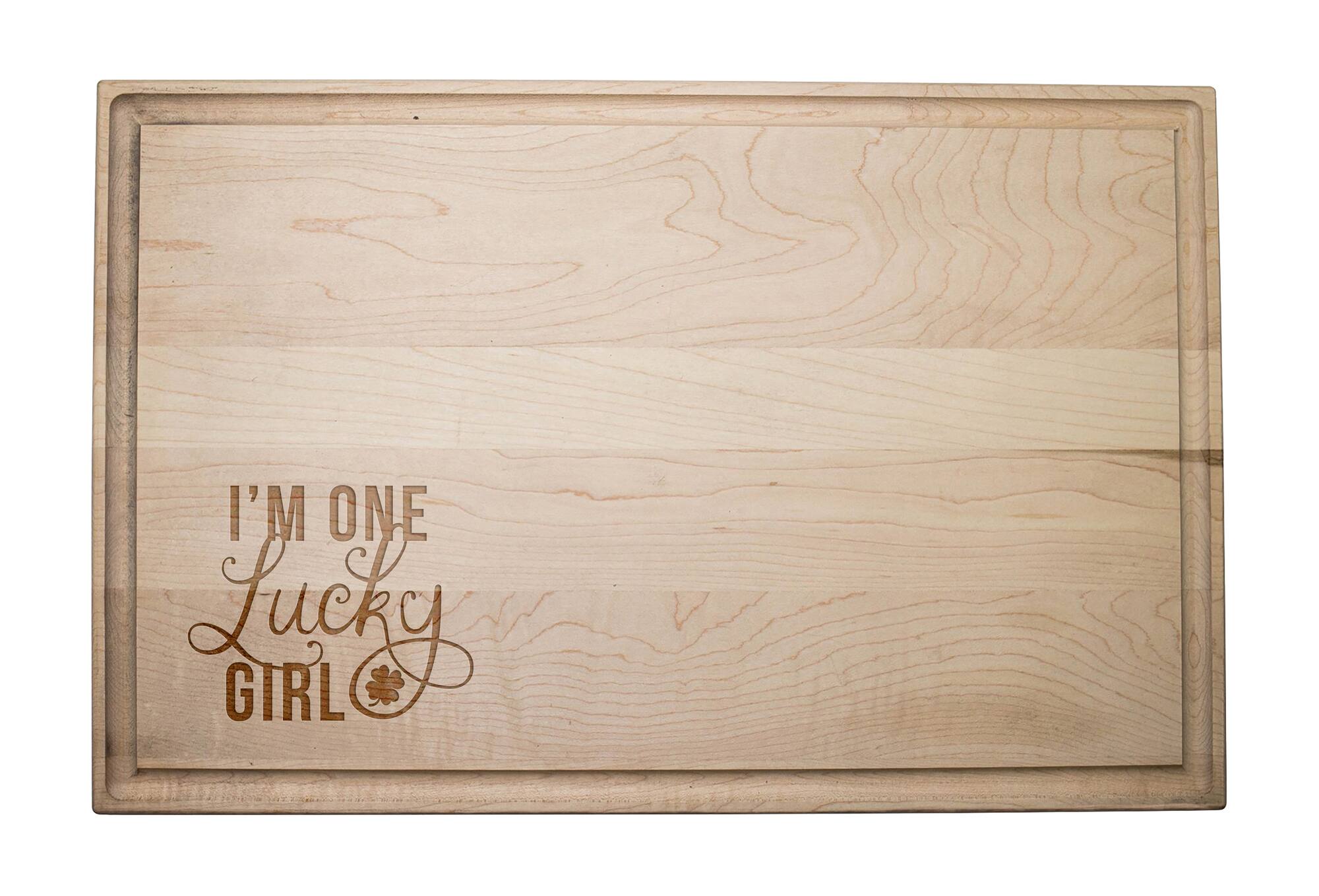 17" One Lucky Girl Maple Cutting Board